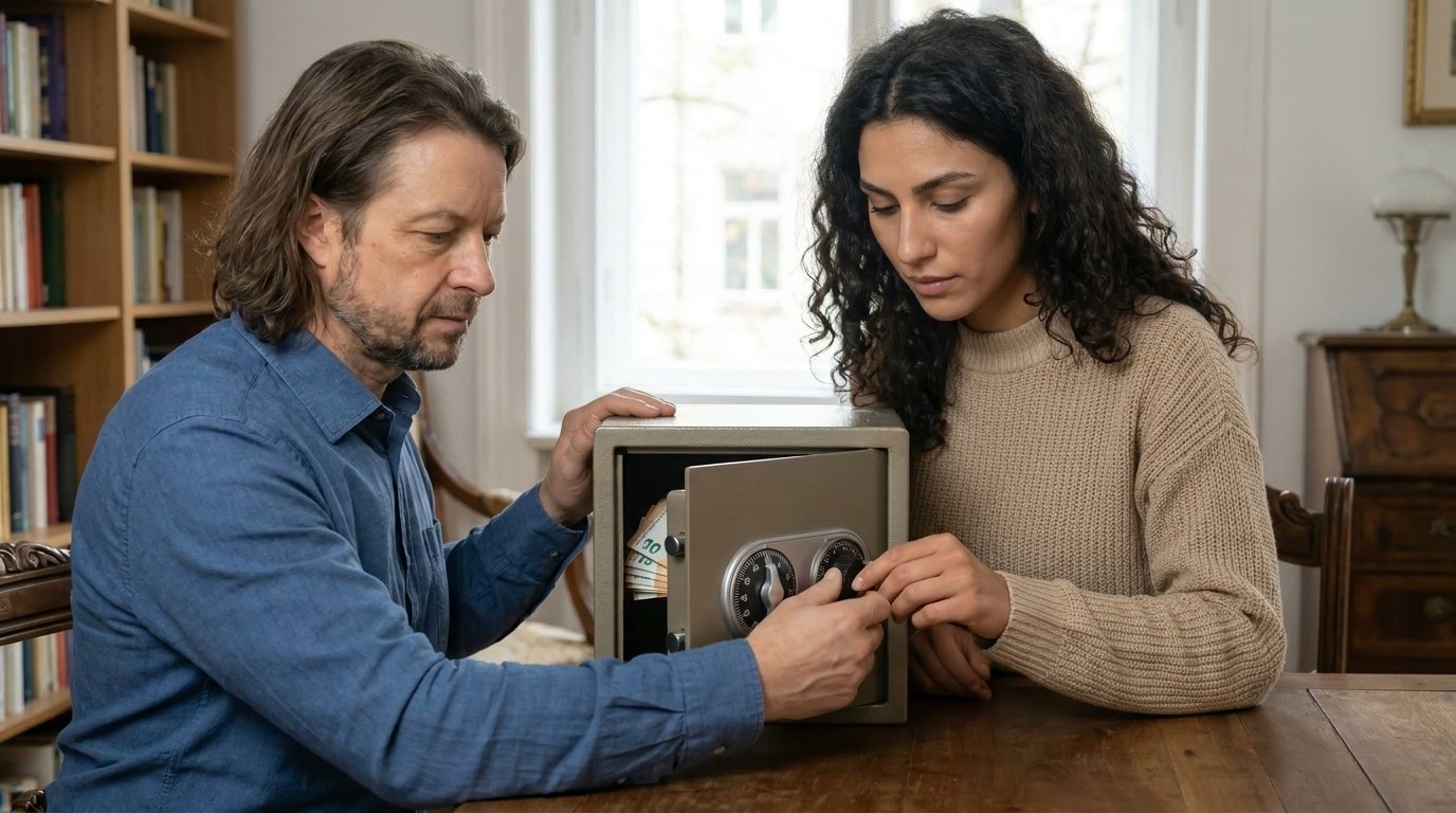 Tresor mit Zeitschloss als Sinnbild für Steuerstundung und langen Anlagehorizont
